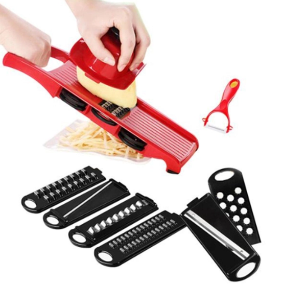 11456188711438_-65a81e2091 Овочерізка - мультислайсер Mandoline Slicer 6 in 1 · Тертка – шатківниця для овочів та фруктів з контейнером