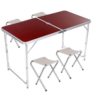 Розкладний стіл - валіза з 4 стільцями Folding Table для пікніка, риболовлі, дачі, 120х60 см Стіл-чемодан