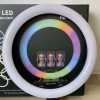 Світлодіодна кільцева лампа для селфі 45 см / Світлодіодна лампа RGB з пультом + сумка (MJ18)