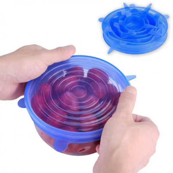 Універсальні силіконові кришки Super stretch silicone, 6 шт ∙ Набір кришок для посуду та ємностей