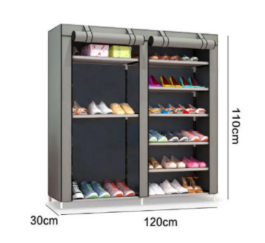21216819466959_-1c16864845 Шафа для взуття Shoe Cabinet тканинний двосекційний органайзер з поличками