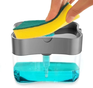 Кухонний диспенсер - органайзер для губки Soap Pump Caddy з дозатором миючого засобу, 380 мл