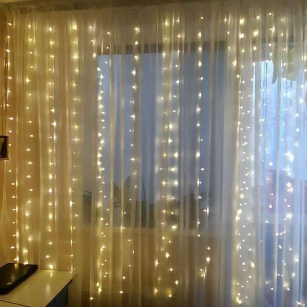 22659912051182_-607c7c5724 Гірлянда штора на вікно 212 LED 3х2м Теплий білий колір свічення, з конектором