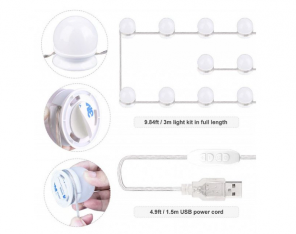 22729988166820_-8cec14d60e LED лампочки для підсвічування гримерного дзеркала VANITY MIRROR LIGHTS на липучках ∙ Освітлення для макіяжу з регулюванням яскравості ∙ 10 ламп ∙ 3 режими ∙ USB