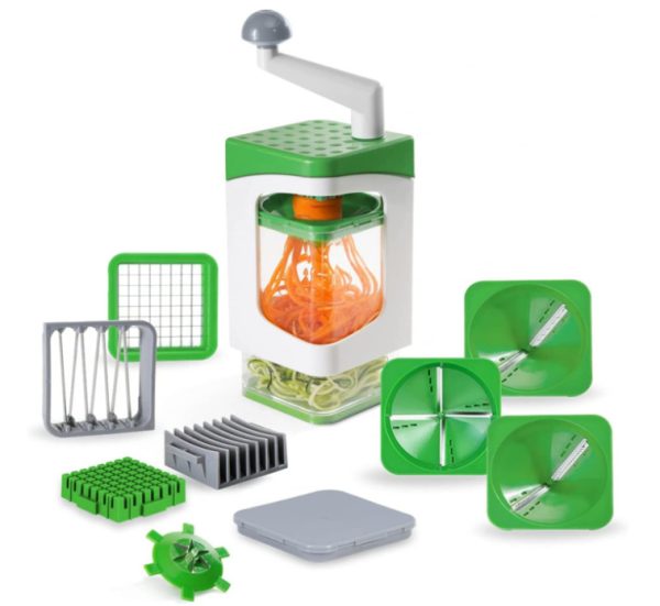 23980257247784_-7f51356fc4 Ручна овочерізка з контейнером Genius Nicer Dicer Кухонний слайсер - терка з насадками 7 в 1