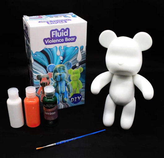 25067409481033_-fb8aa5c792 Флюїдне ведмежа Fluid Bear Bearbrick з фарбами · Набір для творчості DIY Мишка Зроби сам, 33 см