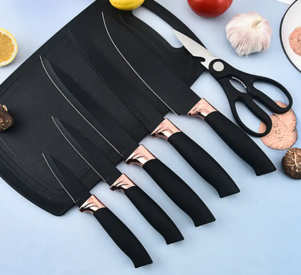 Кухонний набір ножів та аксесуарів Kitchenware Set, 20 предметів ∙ Інструменти для кухні з підставкою та обробною дошкою