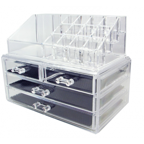 28414532353912_-d0fab4b80e Органайзер для зберігання косметики 4DRAWER Акриловий прозорий настільний ящик - бокс для косметики та біжутерії