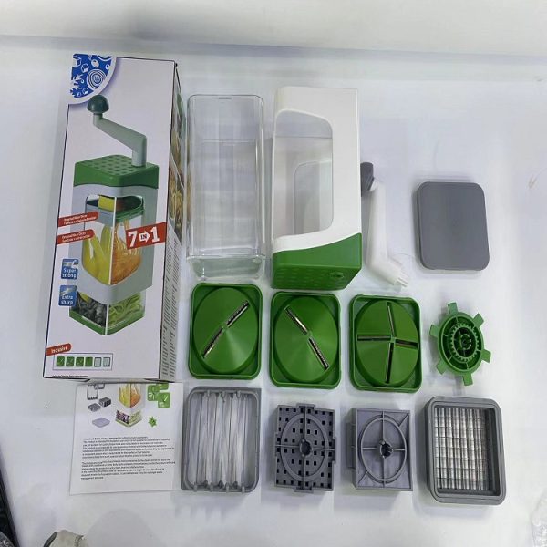 31034455132294_-107285a022 Ручна овочерізка з контейнером Genius Nicer Dicer Кухонний слайсер - терка з насадками 7 в 1