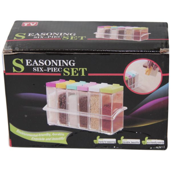 31055287052542_-d024a1a45a Набір ємностей для спецій Seasoning Six Piece Set, 6 баночок ∙ Кухонний набір - спецівниця на підставці ∙ Екопластик