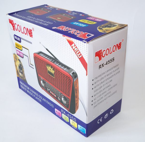 33412109158140_-98b1f546a2 Радіоприймач Golon RX-455S Solar із сонячною панеллю Портативна колонка з радіо, MP3, USB