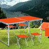 Розкладний стіл - валіза з 4 стільцями Folding Table для пікніка, риболовлі, дачі, 120х60 см Стіл-чемодан
