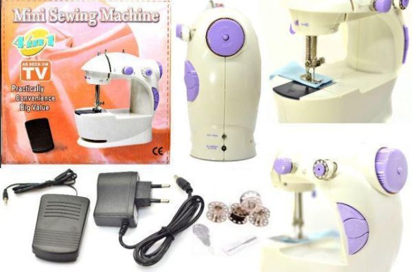 CREATOR: gd-jpeg v1.0 (using IJG JPEG v62), quality = 100 Швейна міні машинка Mini Sewing Machine SM-202A 4 в 1 портативна домашня машинка для шиття від мережі / батарей / педалі