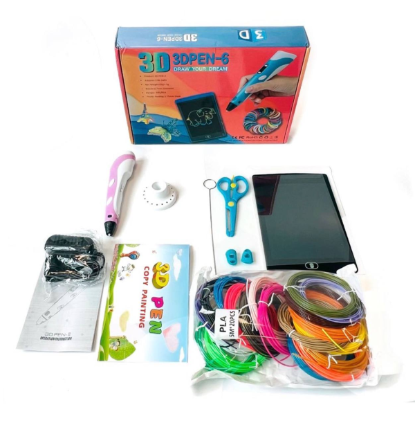 3d-pen-6-bolshoi-nabor-dlia-tvorchestva-3d-ruchka-c-lcd-dyspleem-hrafycheskyi-planshet-100-m-plastyka-y-trafarety-v-komplekte-40381920605298_-3a5de051f1 3D Pen-6 Великий набір для творчості 3Д ручка з LCD дисплеєм, графічний планшет, 100 м пластику та трафарети в комплекті