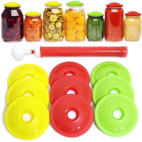 41976445226766_-6f1ebab79e Вакуумна система ВАКС, 9 кришок + насос ∙ Вакуумні кришки для консервації та тривалого зберігання продуктів