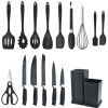 Кухонний набір ножів та аксесуарів Kitchenware Set, 20 предметів ∙ Інструменти для кухні з підставкою та обробною дошкою