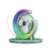 Вентилятор настільний акумуляторний з RGB підсвіткою, обертанням 180° та USB зарядкою