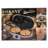 Вафельниця для бельгійських вафель 1200 Вт Sokany KJ-510 у формі серця, 10 шт ∙ Антипригарне покриття