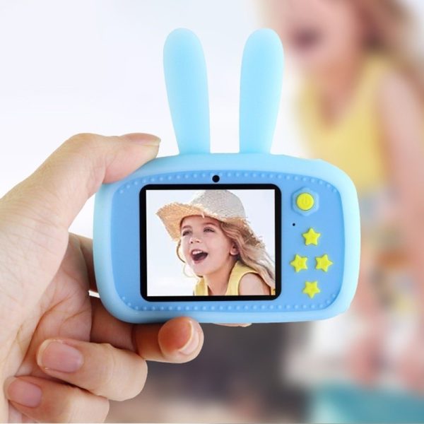 Дитячий фотоапарат Зайчик Baby Photo Camera Rabbit ∙ Дитяча фото відео камера ∙ Таймер ∙ Вбудовані режими з масками та стікерами