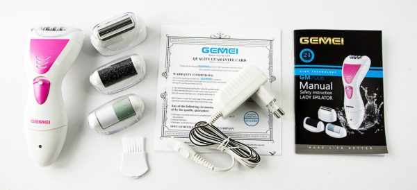 64135501818198_-57fae5fab9 Жіночий епілятор Gemei GM-7006 4 в 1 з насадками для педикюру