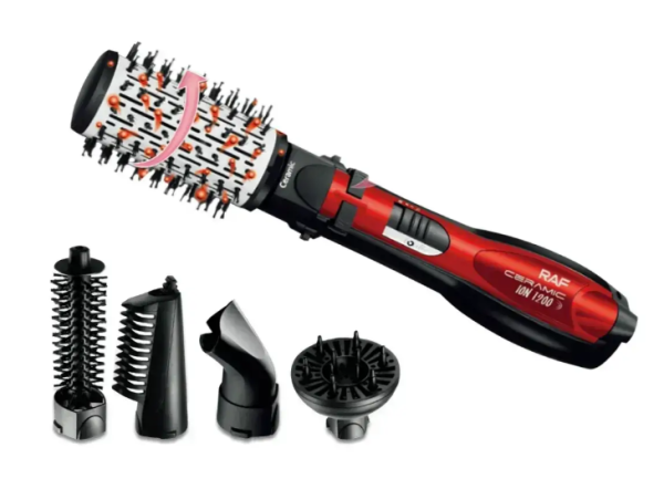 66215589645058_-1ca8b75f2f Фен-щітка для волосся Rotative Brush RAF R416 ∙ Брашинг для укладання волосся з насадками 5 в 1, 1200Вт