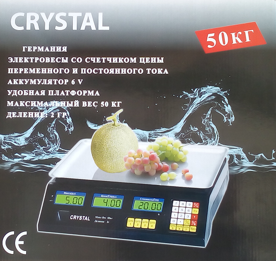 66602734645361_-7f5f6349c7 Ваги торгові CRYSTAL CR-50 50 кг Електронні настільні ваги для торгівлі з лічильником ціни