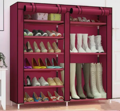 70089661921612_-385a18784b Шафа для взуття Shoe Cabinet тканинний двосекційний органайзер з поличками