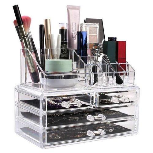 70526617770399_-d7d5727b6b Органайзер для зберігання косметики 4DRAWER Акриловий прозорий настільний ящик - бокс для косметики та біжутерії