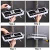 Полиця для ванної кімнати Shower Rack Регульована стійка для душу з тримачем шланга та гачками