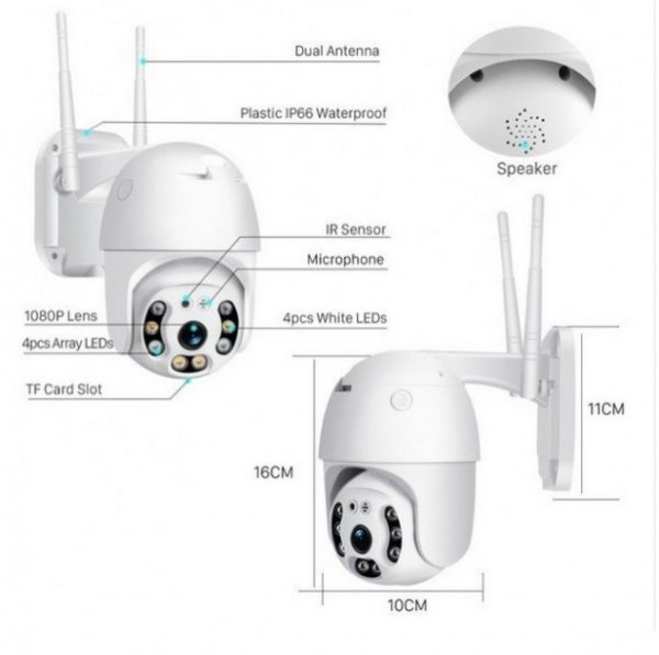 Вулична IP камера відеоспостереження CAMERA IP 360/90 WIFI 2.0mp поворотна з віддаленим доступом