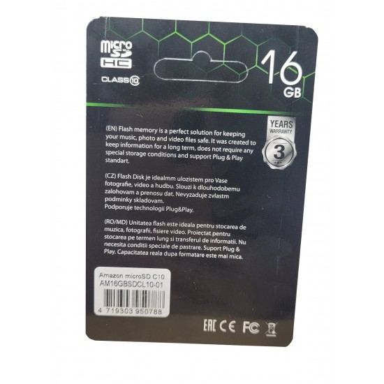 Карта пам'яті Micro SDHC 16GB Amazon pro microSD Мікро СД картка з адаптером