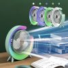 Вентилятор настільний акумуляторний з RGB підсвіткою, обертанням 180° та USB зарядкою