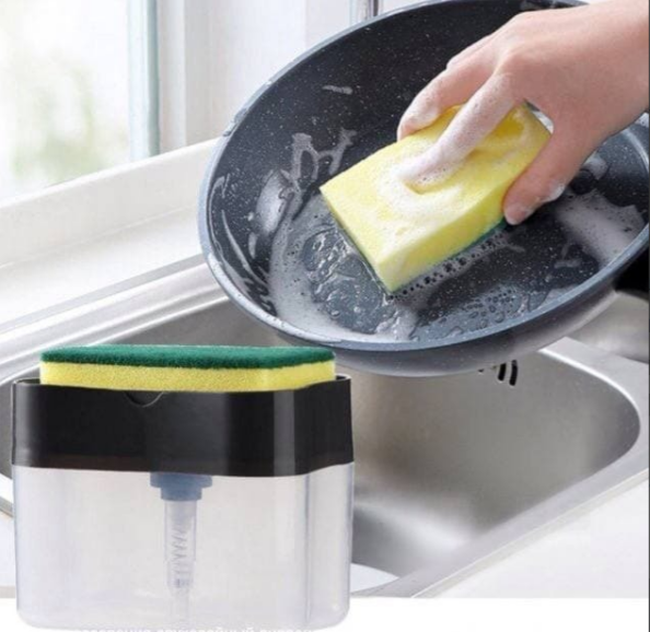 76689158953696_-39fe89e274 Кухонний диспенсер - органайзер для губки Soap Pump Caddy з дозатором миючого засобу, 380 мл