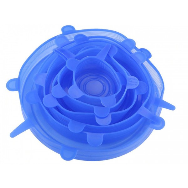 Універсальні силіконові кришки Super stretch silicone, 6 шт ∙ Набір кришок для посуду та ємностей