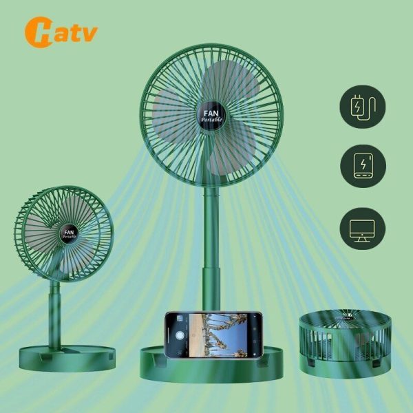 Портативний міні вентилятор для дому Telescopic Folding Fan · Складаний настільний вентилятор з USB зарядкою
