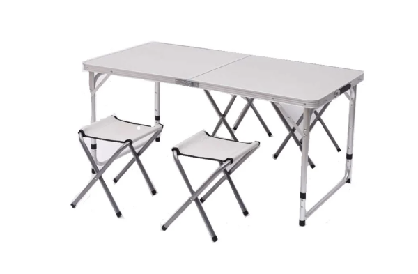 Розкладний стіл - валіза з 4 стільцями Folding Table для пікніка, риболовлі, дачі, 120х60 см Стіл-чемодан