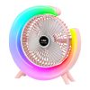 Вентилятор настільний акумуляторний з RGB підсвіткою, обертанням 180° та USB зарядкою