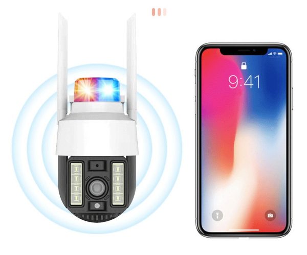 Wi-Fi Камера відеоспостереження PTZ A15 з ліхтарем-мигалкою 4G WiFi Вулична відеокамера з керуванням від телефону, нічним баченням та датчиком руху