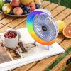Вентилятор настільний акумуляторний з RGB підсвіткою, обертанням 180° та USB зарядкою