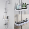 Полиця для ванної кімнати Shower Rack Регульована стійка для душу з тримачем шланга та гачками