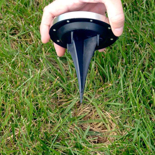 Комплект садових світильників на сонячній батареї Solar Disk Lights, 4 шт ∙ Вуличні ліхтарі з датчиком світла