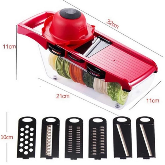 94813071008729_-f5a77546cc Овочерізка - мультислайсер Mandoline Slicer 6 in 1 · Тертка – шатківниця для овочів та фруктів з контейнером