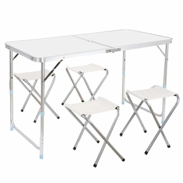 Розкладний стіл - валіза з 4 стільцями Folding Table для пікніка, риболовлі, дачі, 120х60 см Стіл-чемодан