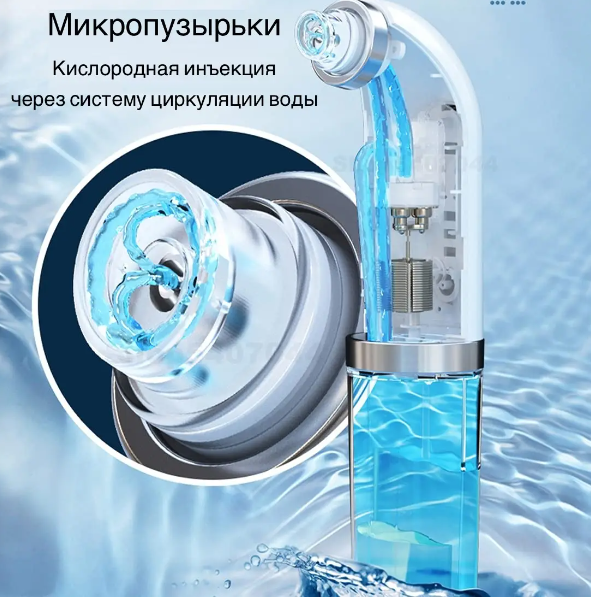 98819031541906_-5b49aac77a Вакуумний очищувач пор Face Slimmer · Бездротовий апарат для гідропілінгу та вакуумного чищення шкіри обличчя · USB зарядка