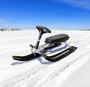Дитячі санки - снігокат Snow Racer з кермом, переднім амортизатором та ножним гальмом · Сани керовані до 80 кг