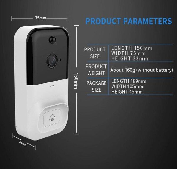 Домофон з WiFi камерою Smart Doorbell X5 ∙ Розумний дверний дзвінок відеодзвінок для квартири