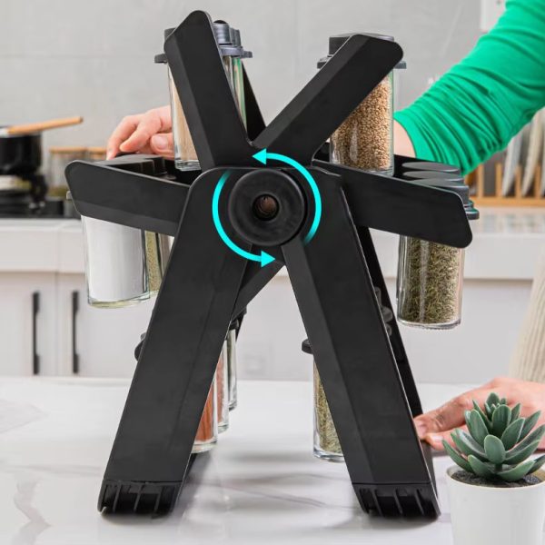 Карусель для спецій 360° Spice Rack на 18 баночок · Кухонний органайзер – спецівниця на підставці, що обертається.