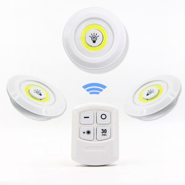 Набір світлодіодних світильників LED Control set BL-1012 на батарейках з пультом дистанційного керування, 3 лампи в комплекті