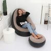 Надувний диван – ліжко AIR SOFA Надувне велюрове садове крісло з пуфом для відпочинку