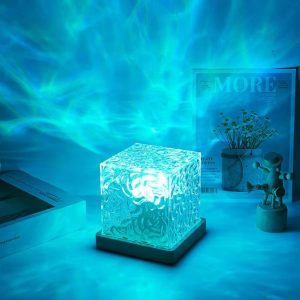 Настільний світильник RGB з проекцією хвилі · Світлодіодний USB нічник Ефект Води з пультом ДУ
